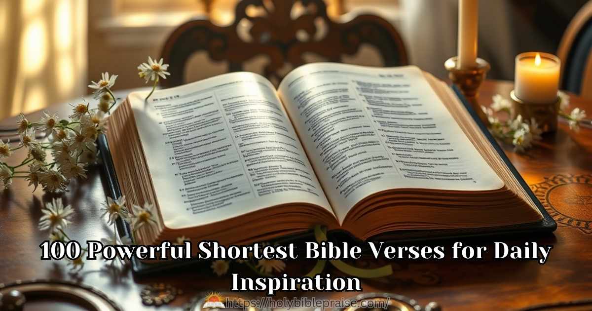100 Powerful Shortest Bible Verses for Daily Inspiration