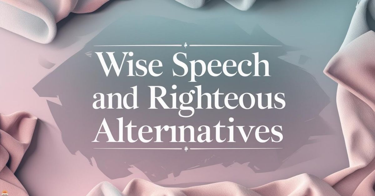 wise-speech-and-righteous-alternatives Wise Speech and Righteous Alternatives